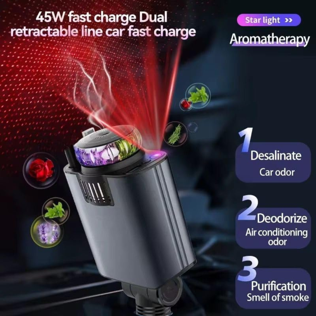 5-in-1 Starlight Car Charger – شاحن سيارة متعدد الوظائف