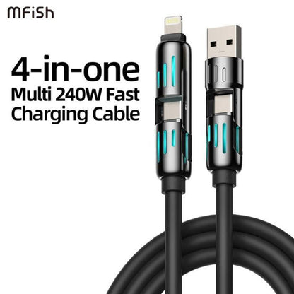 4-in-1 Multi USB Charging Cable | Fast Charge iPhone, Android, USB-C & Micro USB
