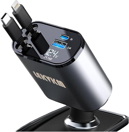4-in-1 Retractable Car Charger