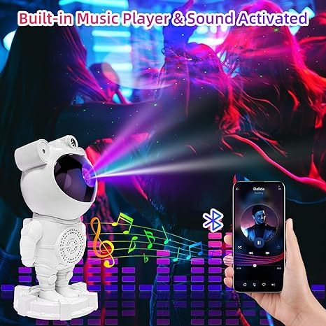 3D Astronaut Galaxy Projector – Starry Sky Night Light with Remote, Timer & Adjustable Nebula | Perfect Room Ambience Lamp