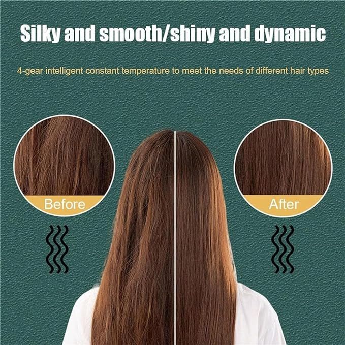 Professional Ionic Hair Straightening Comb – Fast Heat, Anti-Scald & Adjustable Temperature | Salon-Style Hair at Home