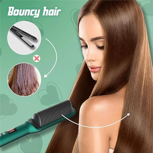 Professional Ionic Hair Straightening Comb – Fast Heat, Anti-Scald & Adjustable Temperature | Salon-Style Hair at Home