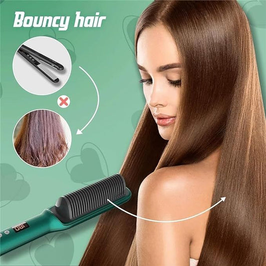 Professional Ionic Hair Straightening Comb – Fast Heat, Anti-Scald & Adjustable Temperature | Salon-Style Hair at Home