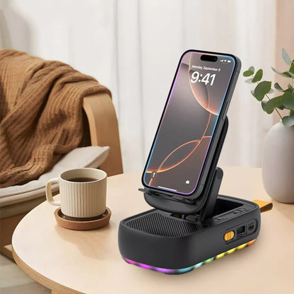 F15 Mobile Holder with Built-In Speaker | Hands-Free Stand & Wireless Sound in One