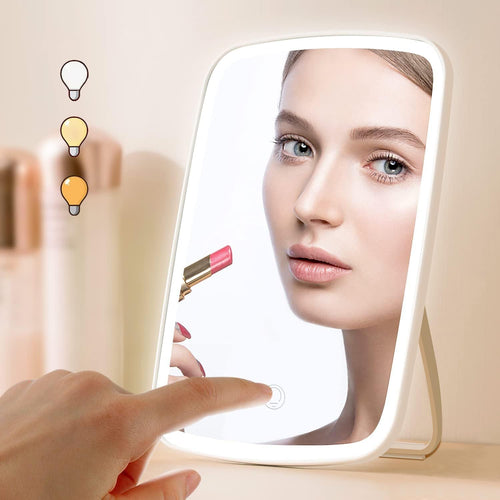 Touch Screen LED Makeup Mirror – 3 Lighting Modes, Adjustable Brightness & 360° Rotation | Vanity Mirror UAE