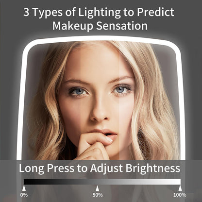 Touch Screen LED Makeup Mirror – 3 Lighting Modes, Adjustable Brightness & 360° Rotation | Vanity Mirror UAE