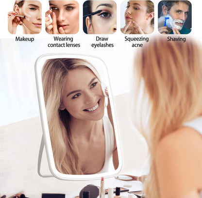 Touch Screen LED Makeup Mirror – 3 Lighting Modes, Adjustable Brightness & 360° Rotation | Vanity Mirror UAE